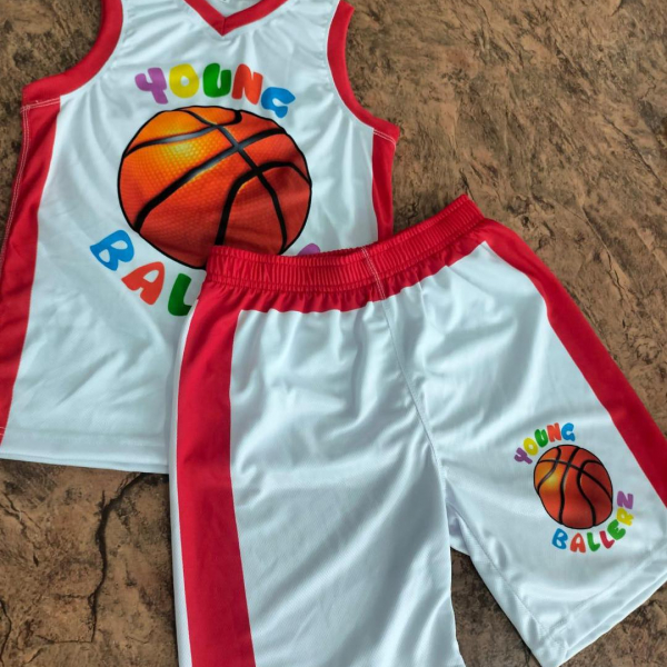 Red and White Basketball kit